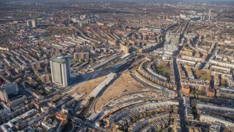 ECDC An aerial view of the site after the centre was demolished