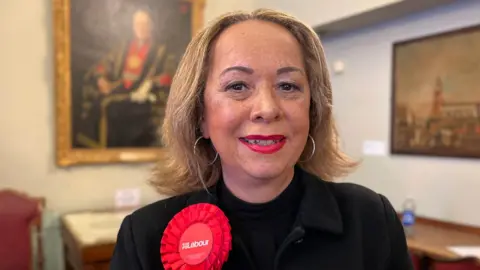 John Fairhall/BBC Newly elected Labour councillor Catherine Bickersteth