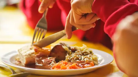 BBC Close up child eating