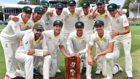 Australia celebrate winning the series against Sri Lanka