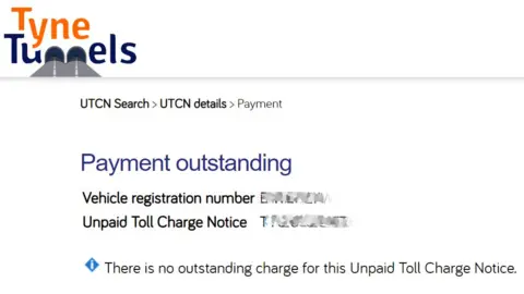 TT2 Screengrab of TT2 website showing no payment required for UTPN