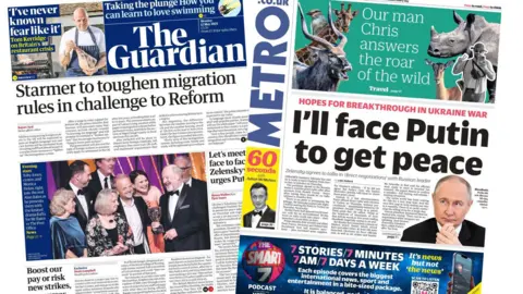 The Guardian and Metro front pages 11 May