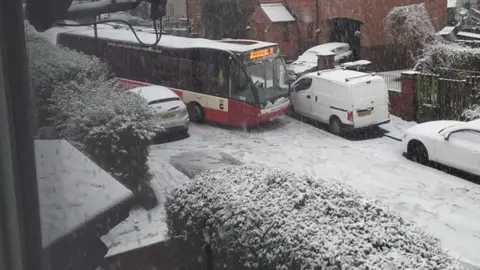 Anna Clark Bus stuck on hill in Sheffield