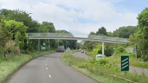 Google Bridge across the A617, Pleasley, Derbyshire