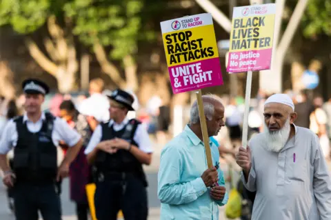 Getty Images Photo of police at demonstration