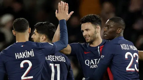 Goncalo Ramos celebrates scoring against Lyon