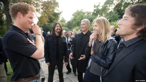 Getty Images Prince Harry and Foo Fighters