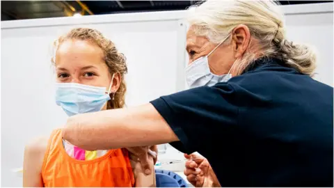 Getty Images Child being vaccinated in the Netherlands