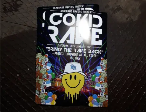 Northumbria Police Covid Rave flyers