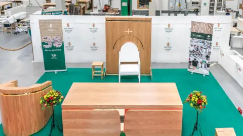 Specialist Joinery Group The chair and altar to be used by Pope Francis