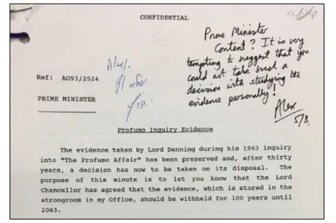 National Archives Memo to John Major