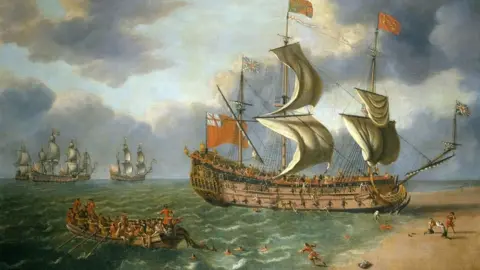 Wikimedia Commons Painting of the shipwrecked Gloucester