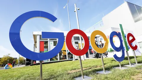 Getty Images The Google logo outside a data centre in Germany