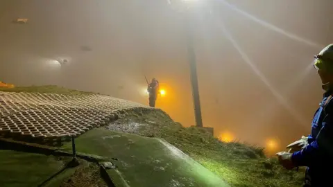 Tweed Valley Mountain Rescue Team Bunny-hopping using ski tow