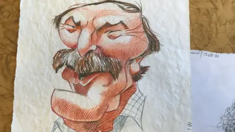 An original sketch of footballer and pundit Jimmy Greaves