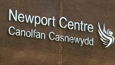 BBC The Newport Centre sign