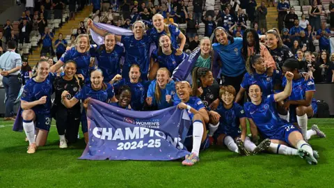 Chelsea celebrate title win