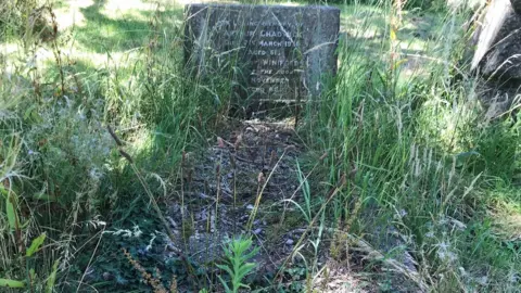 Exeter City Football Club Museum Arthur Chadwick's grave pre-restoration