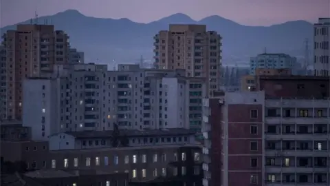 AFP A general view shows apartment buildings and the city skyline of Pyongyang on September 22, 2017.