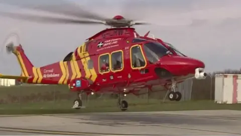 Cornwall Air Ambulance taking off