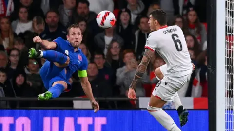 Harry Kane scores against Albania