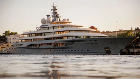 Getty Images The Flying Fox superyacht is seen docked at Don Diego Port on April 7, 2022 in Santo Domingo, Dominican Republic