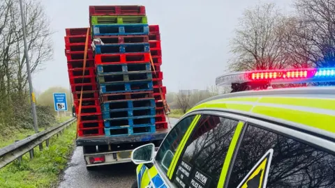 Staffordshire Police The vehicle after being stopped