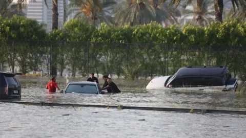 Getty Images The United Arab Emirates experienced its heaviest downpour since records began in 1949