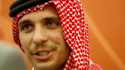 Getty Images A close-up picture of Jordanian Prince Hamzah bin Hussein, who is renouncing his title of prince