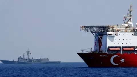 Reuters The Turkish drilling ship Yavuz is escorted by a Turkish naval vessel in the eastern Mediterranean off Cyprus