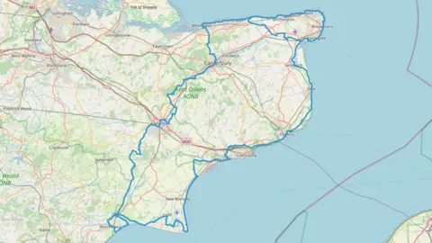 Cycling UK map of Cantii Way