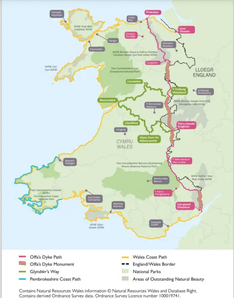 Natural Resources Wales Map of path