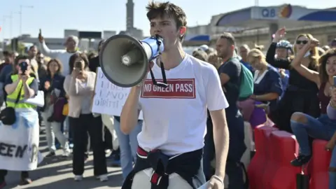 Getty Images Protest in Genoa