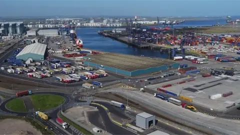 BBC Aerial of the PD Ports site where the Green Lithium refinery is to be built