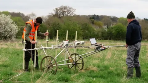 Margaret Roberts Geophysical survey taking place