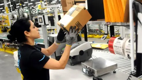 An Amazon worker