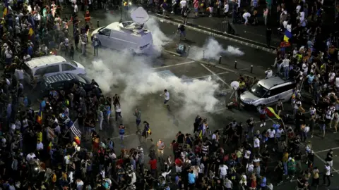 Reuters Teargas fired against protesters
