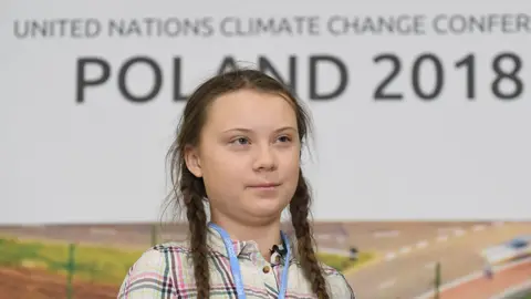 Getty Images Greta Thunberg at Katowice last year