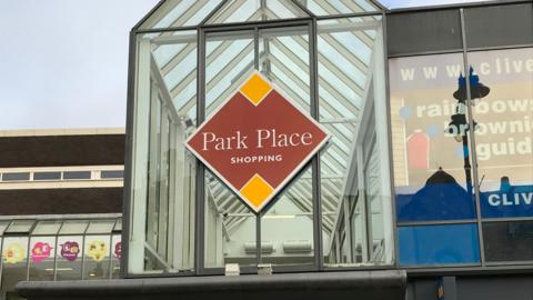Exterior view of Park Place Shopping Centre in Walsall