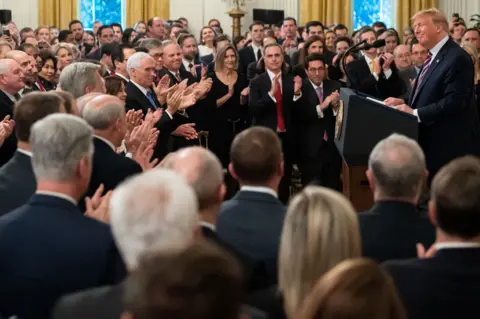 Getty Images Trump takes the applause