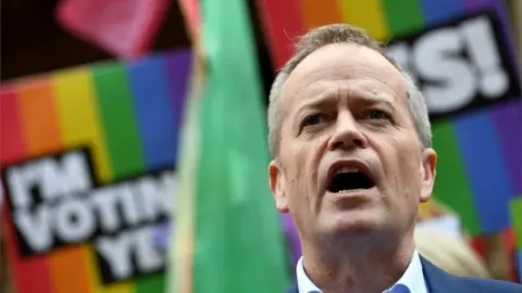 EPA Bill Shorten addresses rally