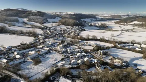 Scott Waby An aerial shot of Llanilar, near Aberystwyth