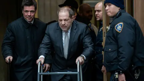 Reuters Film producer Harvey Weinstein departs New York Criminal Court after his ongoing sexual assault trial in the Manhattan borough of New York City, New York, U.S., January 13, 2020