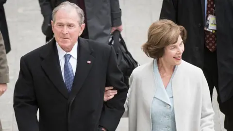 Getty Images Former President George W Bush with his wife Laura