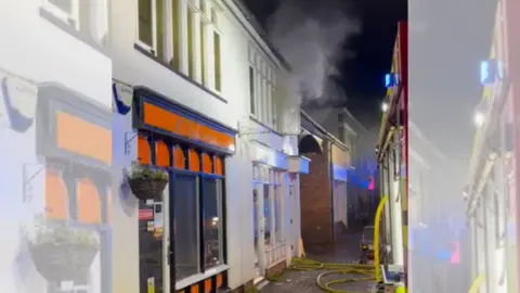 Essex County Fire & Rescue Service Fire in George Street, Saffron Walden