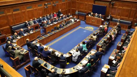 Getty Images/Kelvin Boyes The Northern Ireland Assembly sitting in their chamber on 11 January 2020