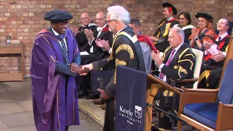Keele University Godefroid Seminega receives a degree