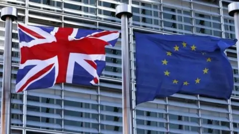 Reuters Union flag and eu flag