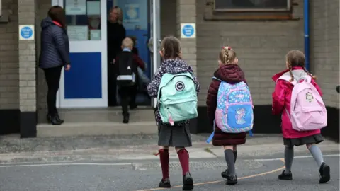 Pacemaker Pupils returning to school in Dundonald in September 2020