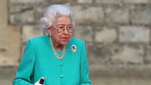 Reuters Britain"s Queen Elizabeth arrives to lead the lighting of the principal jubilee beacon, as part of Platinum Jubilee celebrations, at Windsor Castle, Britain June 2, 2022.